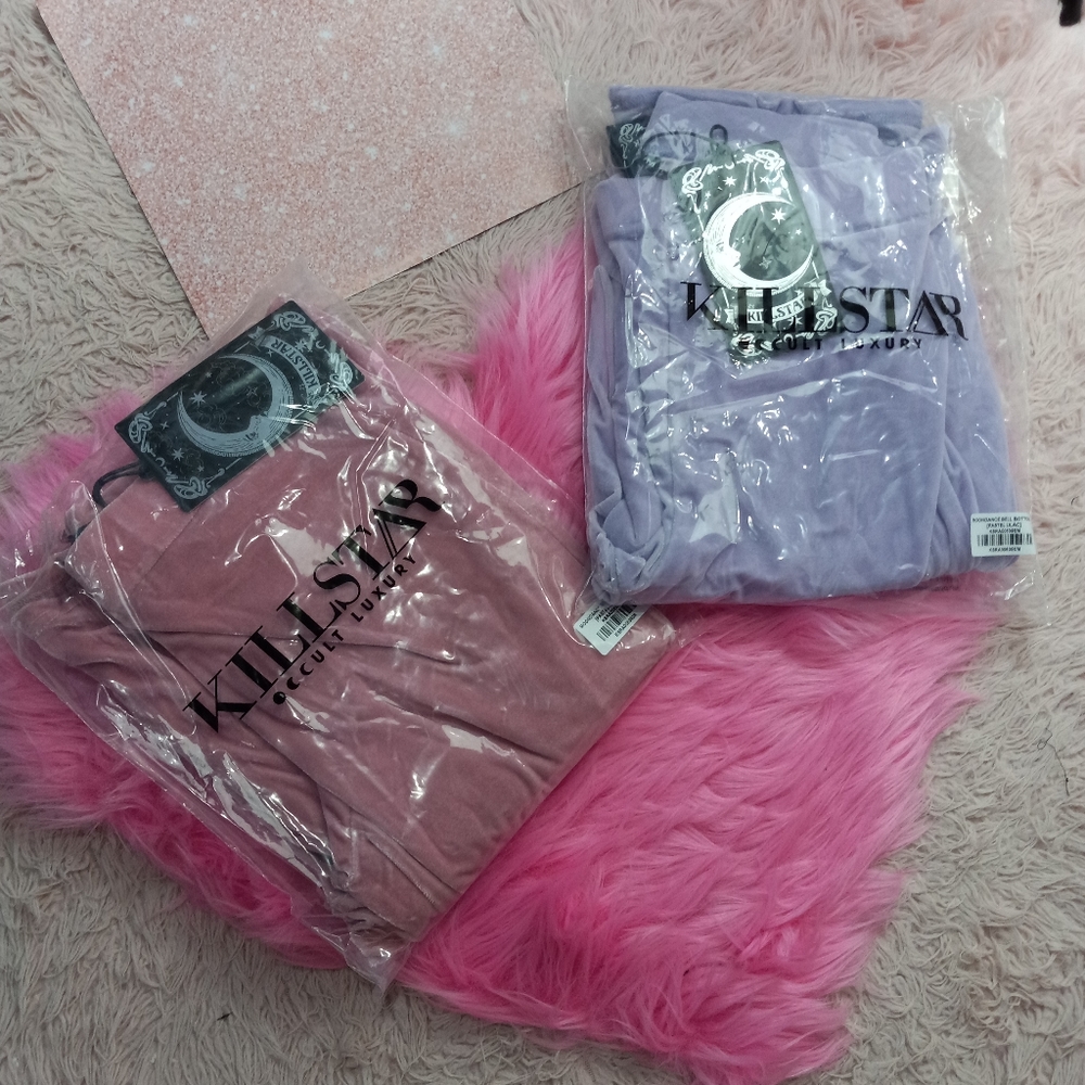 Killstar Moondance super soft velvet pastel goth bellbottoms! LAST PAIR! SOLD! - Picture 2 of 15